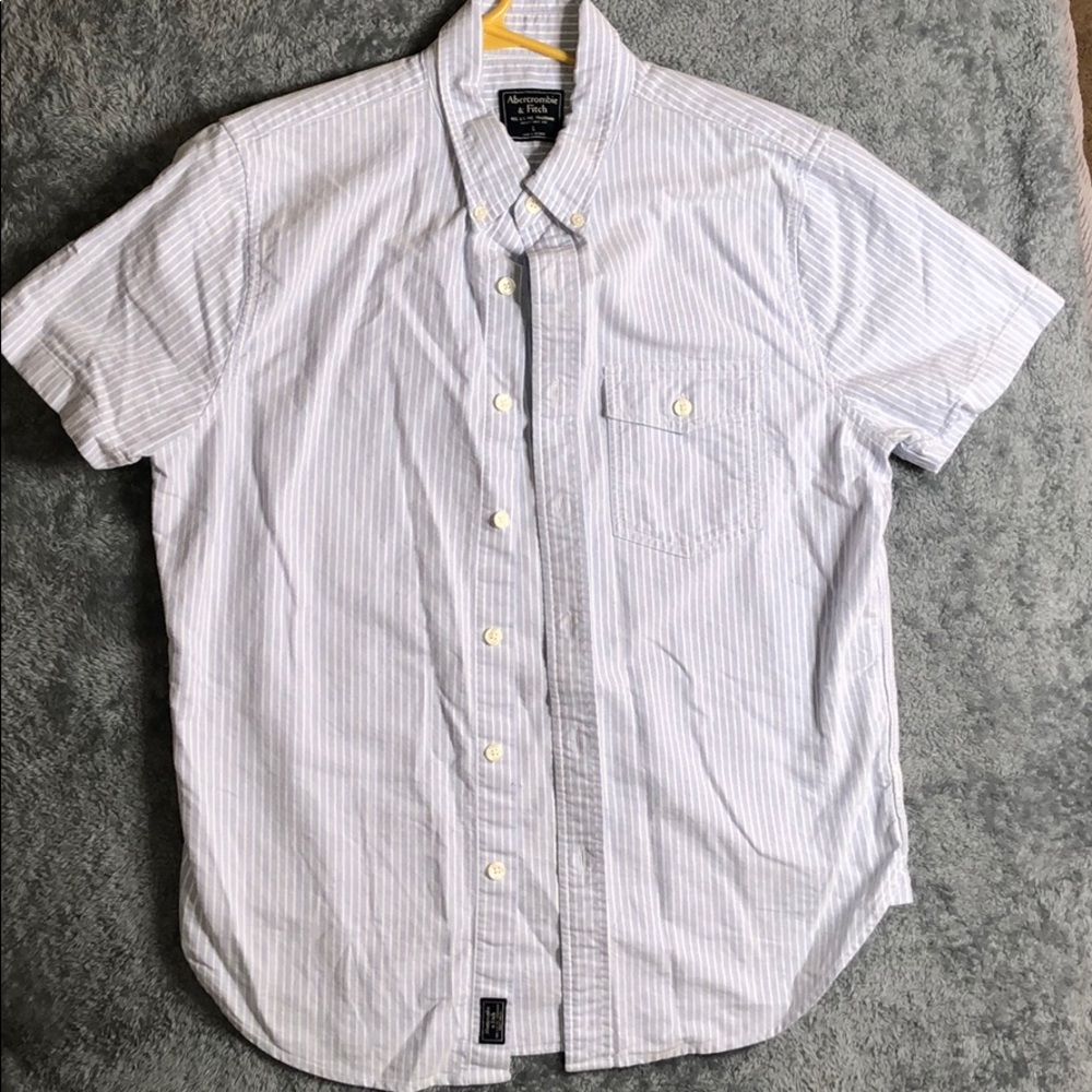 Men’s Abercrombie Blue/White Striped Button Down